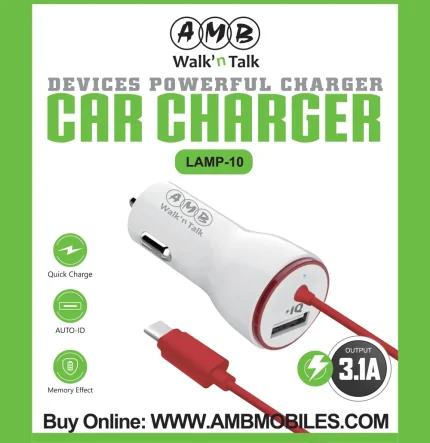 AMB CAR CHARGER LAMP-10 3.1A