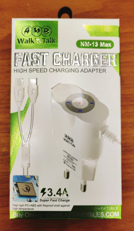 AMB FAST CHARGER NM-13 MAX 3.4A Dual Cable