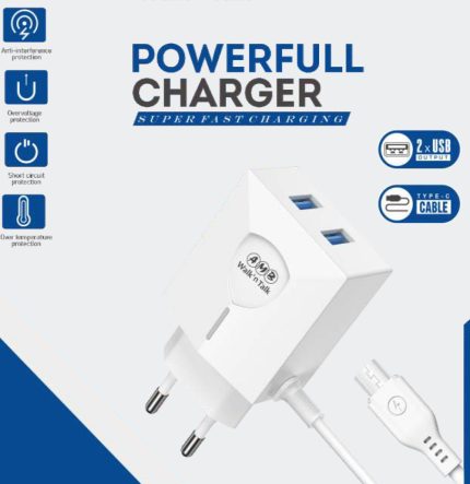 amb powerful charger max009 4 2a type C
